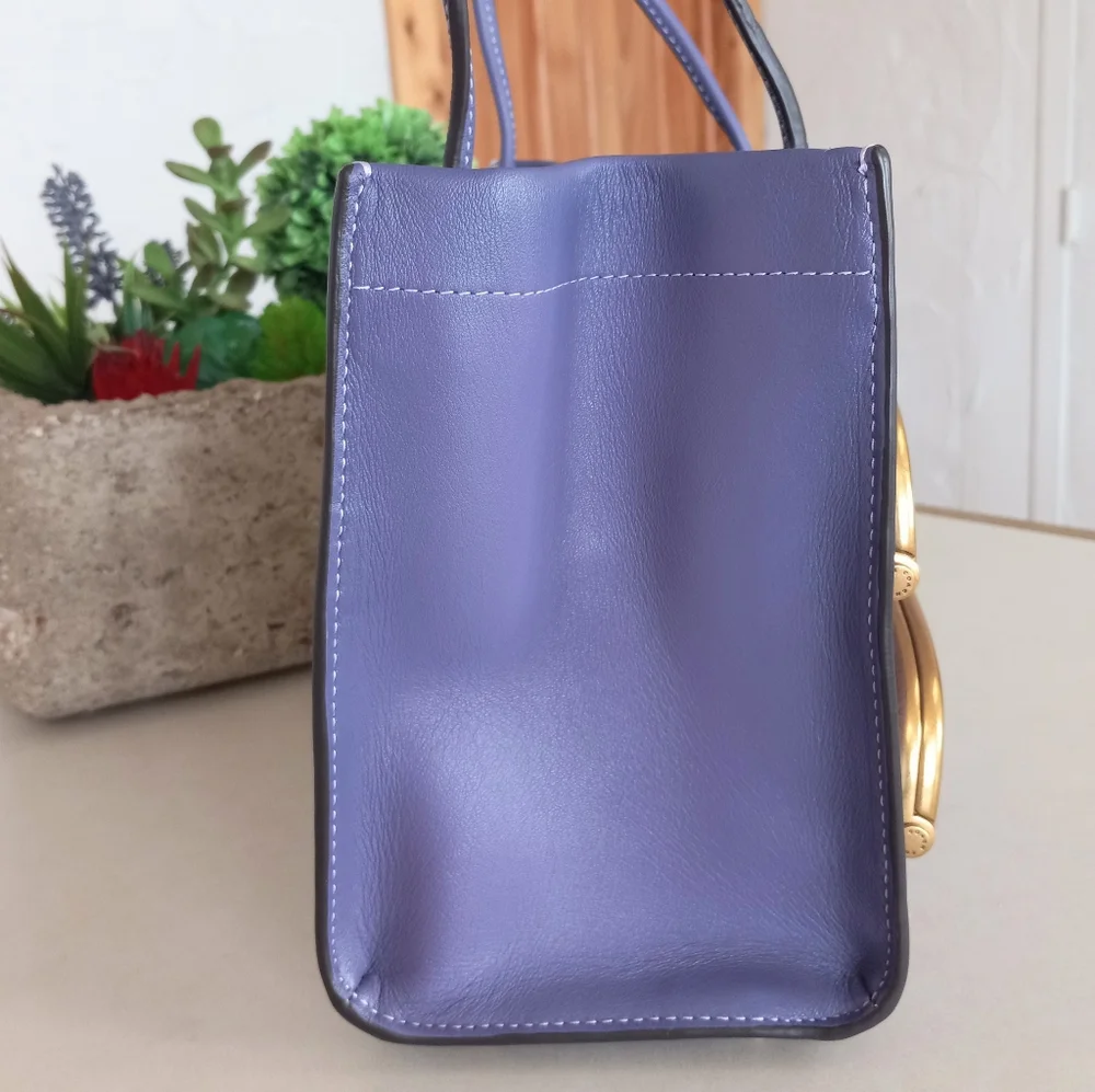 Coach Cashin Carry Tote 22, Double Kisslock, Purple - Picture 13 of 15
